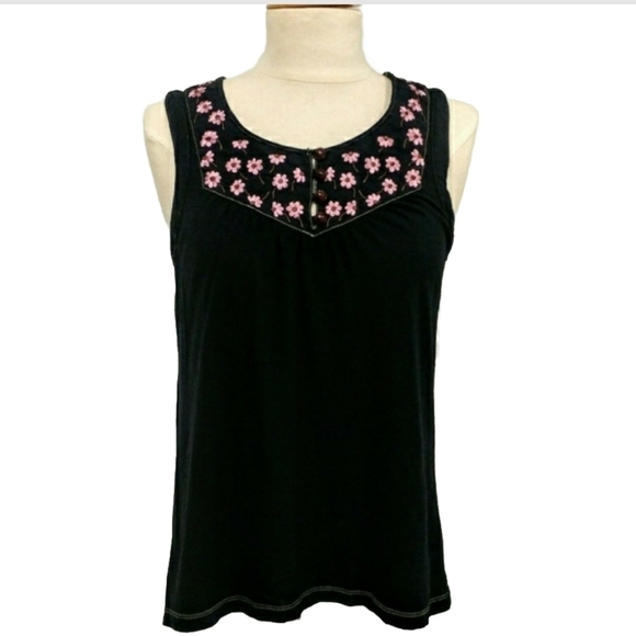 Anthro Little Yellow Button Embroidered Hobo Grannycore Cottagecore Tank… - Picture 1 of 8